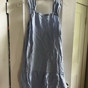 🔥LOFT summer linen blue dress